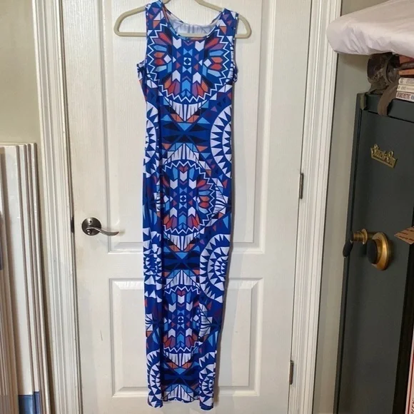 Size S-M super cute tribal pattern tank maxi dress - Picture 1 of 4